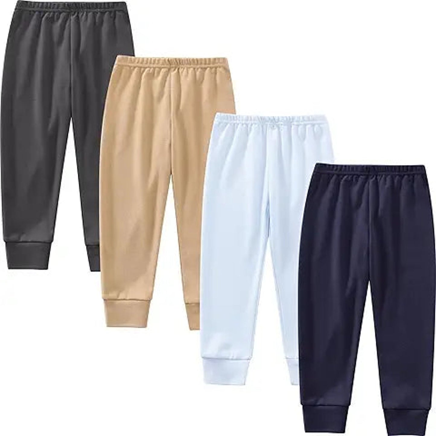 Toddler Boys Cotton Pants, 4-Pack Joggers, Mix Match, 2T
