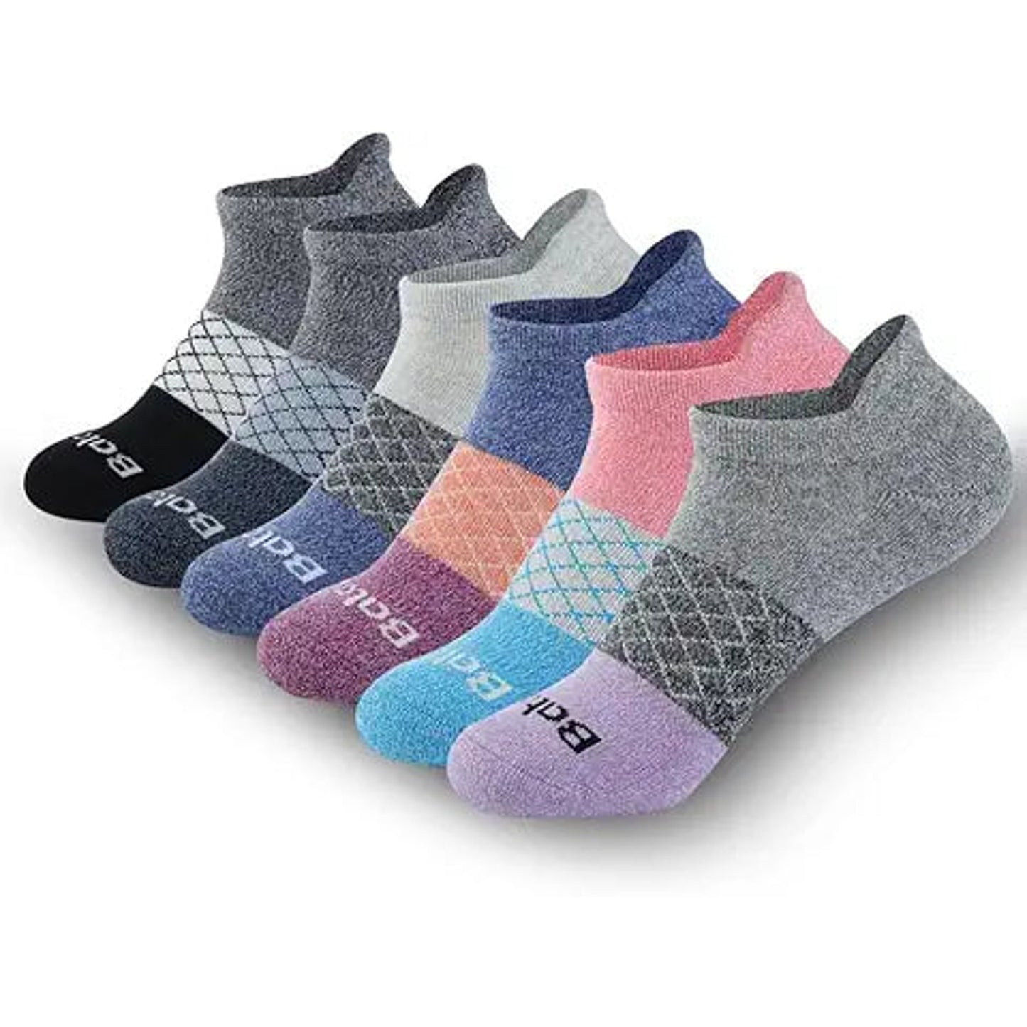 bataidis Women's Casual Ankle Socks Low Cut Athletic Socks 6 pairs (US, Alpha, Large, Regu
