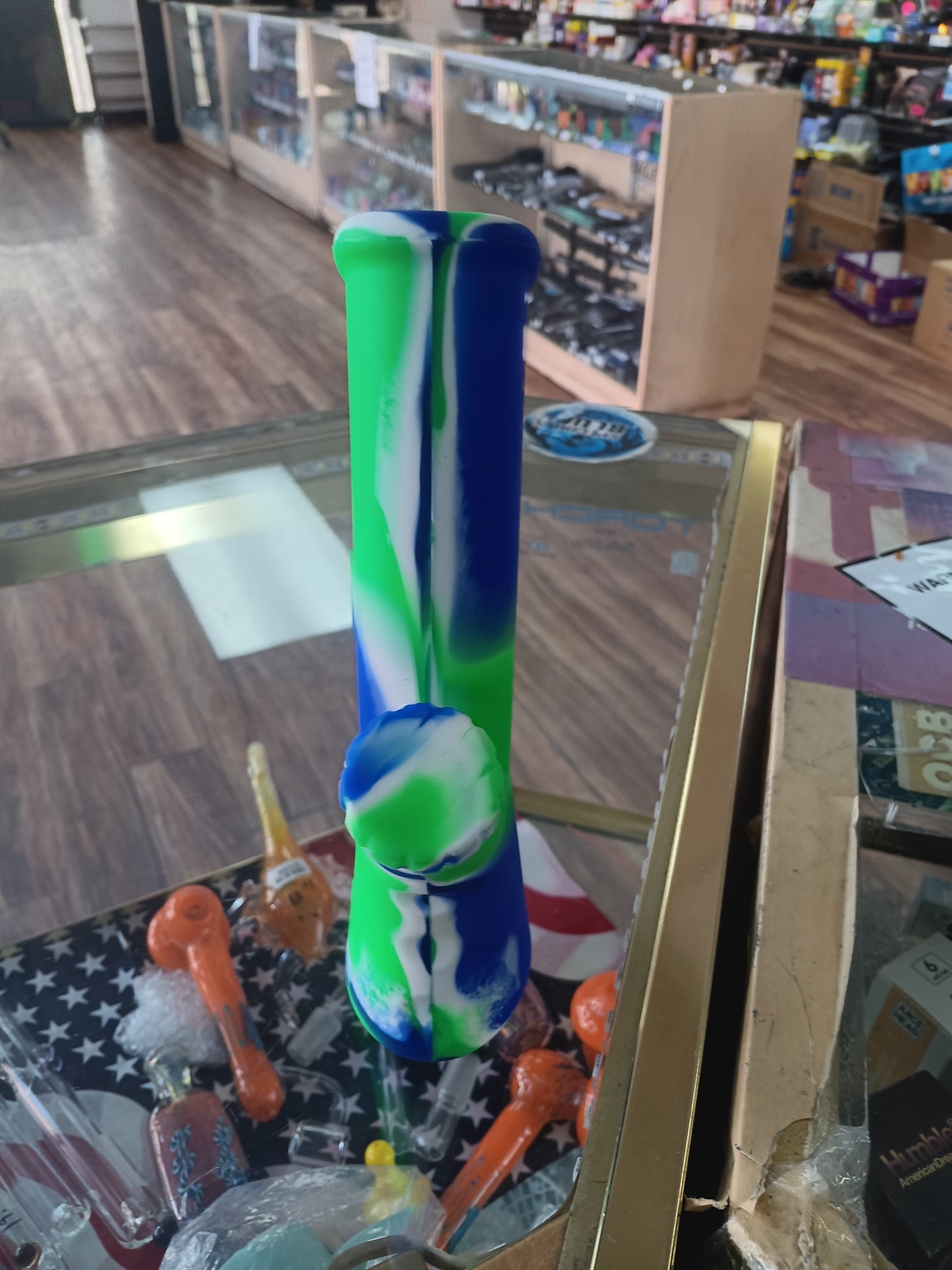 8" Silicone Water Pipe full Colored With Slide Mouth