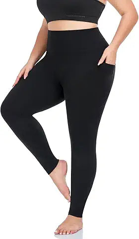 MOREFEEL Plus Size Leggings Fleece Lined with Pockets for Women-XL-4XL Thermal Winter Tumm