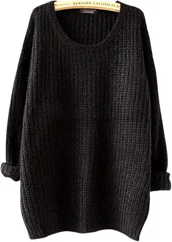 ARJOSA Women's Fall Sweaters Pullover Oversized Crew Neck Long Sleeve Knit Sweater Tunic T