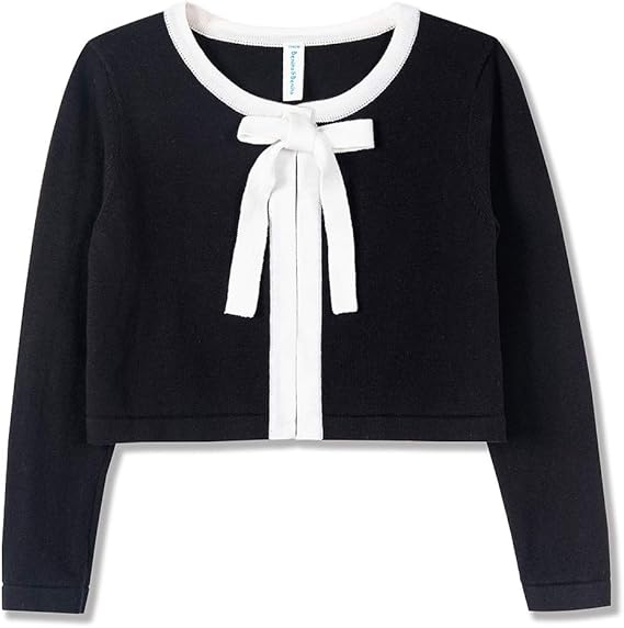 Benito & Benita Girls Cardigan Button Up with Bow Toddler Sweater Cardigan Cotton Kids Dan