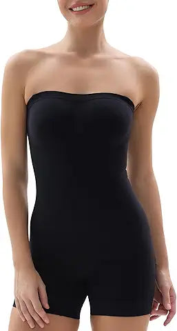 SHAPERX Strapless Shortie Bodysuit for Women Tummy Control Shapewear Seamless Sculpt Body