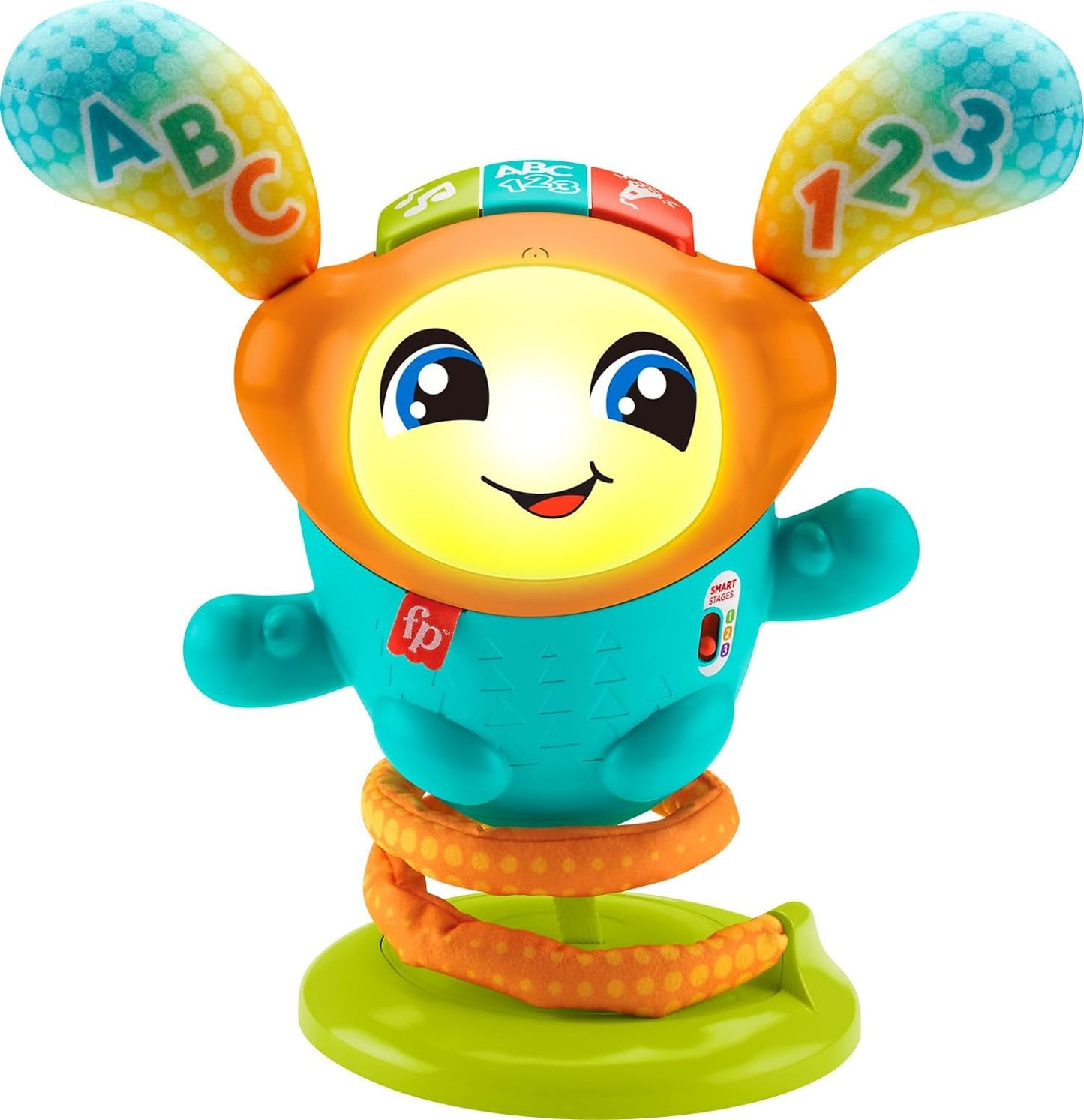Fisher-Price Baby & Toddler Learning Toy DJ Bouncin’ Beats with Music Lights & Bouncing Action for Ages 6+ Months