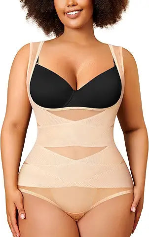 Nebility Plus Size Shapewear Bodysuit for Women Tummy Control Body Shaper Seamless Faja Co