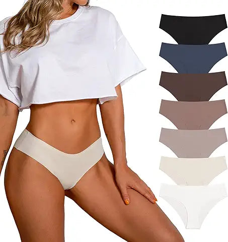 SHARICCA Women Seamless Cheeky Bikini No Show Panties Ladies Invisible Breathable Hipster