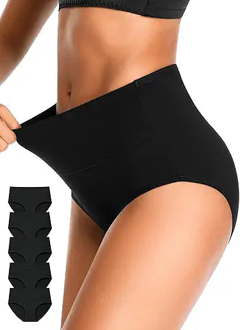 OLIKEME Womens High Waisted Underwear Slight Tummy Control Briefs Soft Stretch Breathable