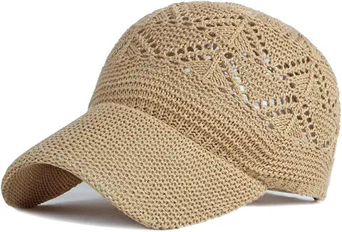 FASHIXD Knit Mesh Baseball Cap for Women Summer Yarn Trucker Hats Breathable Outdoor Hat (
