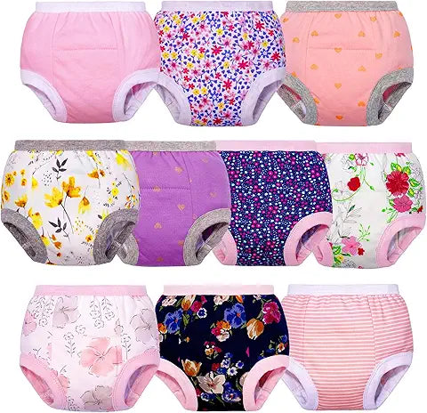 BIG ELEPHANT Baby Girls Training Underwear, Toddler Cotton Potty Training Pants Soft Absor