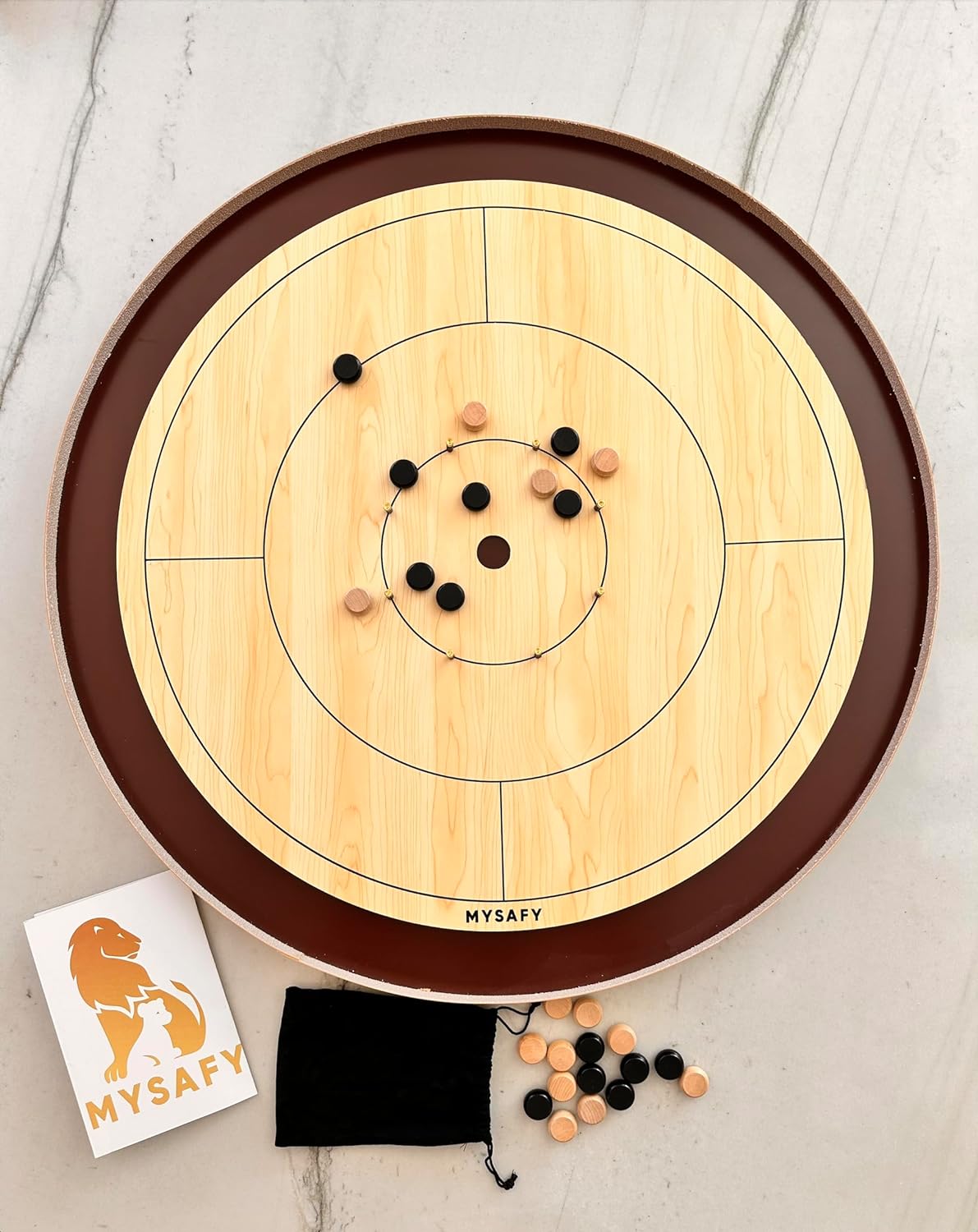 Crokinole Practice Board Official Size Board with Mini-Size Discs for Beginners