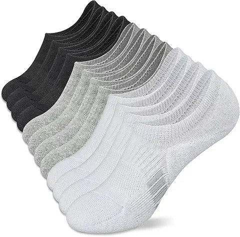 Amutost No Show Socks Womens Athletic Cushion Ankle Footies Low Cut 5-6 Pairs