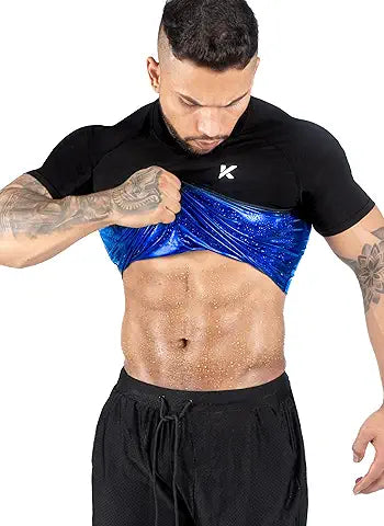Kewlioo Men's Sauna Suit Shirt - Heat Trapping Sweat Compression Vest, Shapewear Top for M