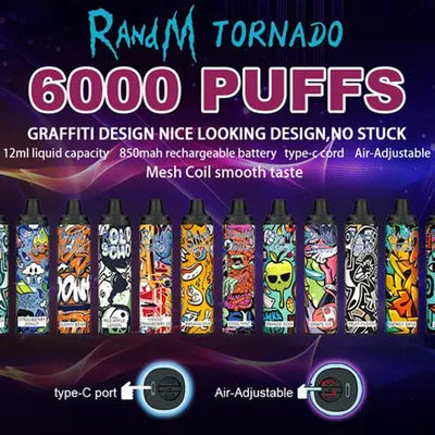 RandM Tornado 6000 Puffs BUY 2 GET $5.00 OFF