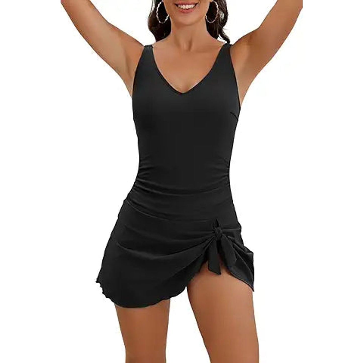 Aidonger One Piece Swim Dress Swimsuits for Women Tummy Control Swimdress Skirt Bathing Su