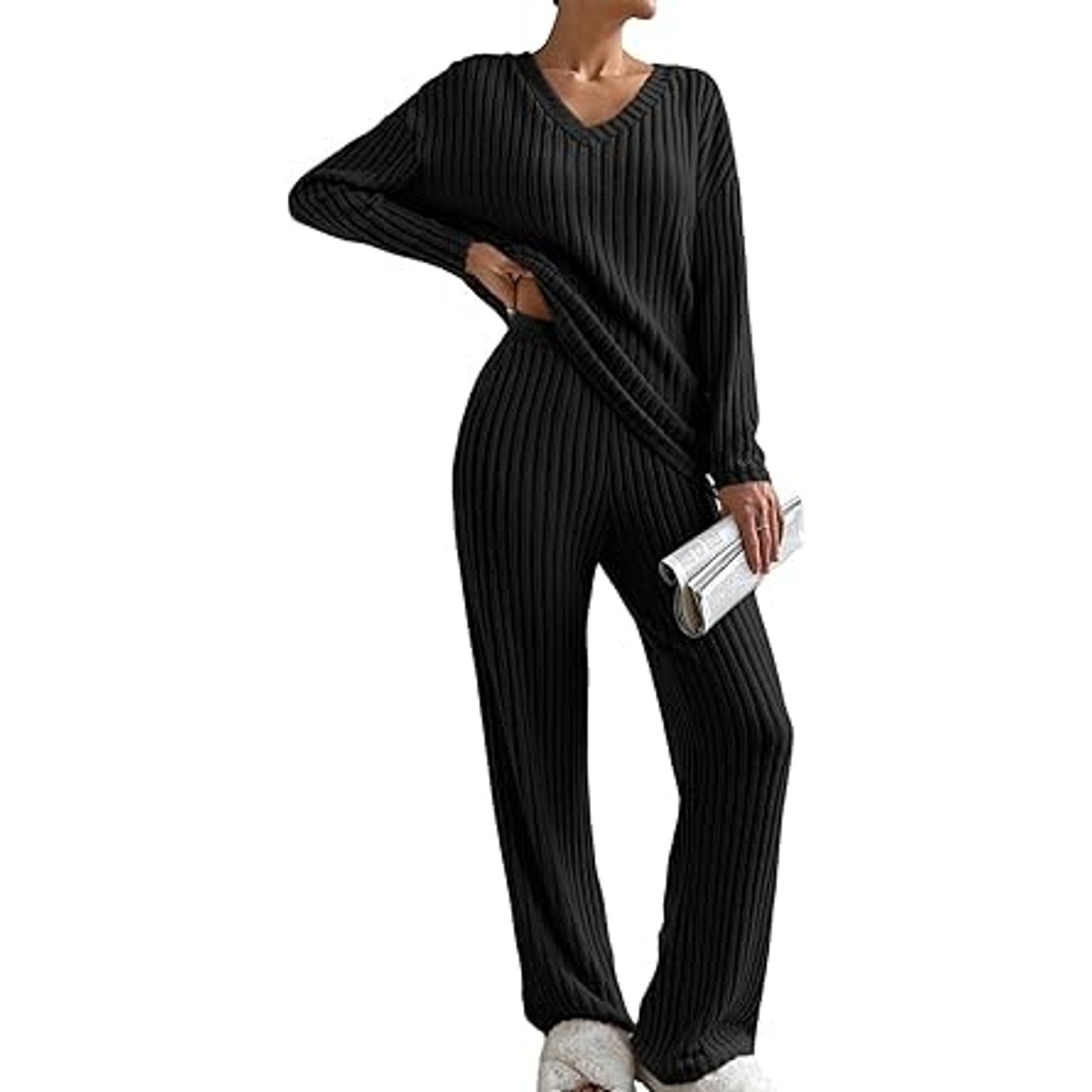 SHEWIN 2 Piece Sets for Women Lounge Sets Long Sleeve Matching Set Women Clothing PJ Set S