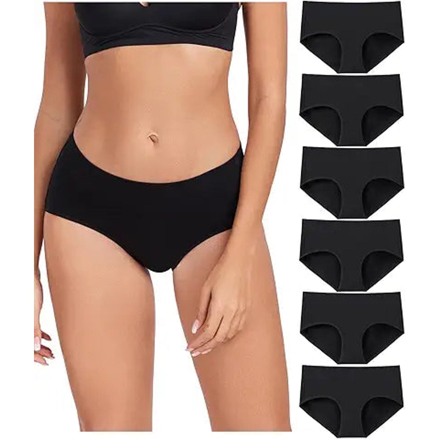 wirarpa Women's Underwear Cotton Hipster Panties Ladies Panties Black Large