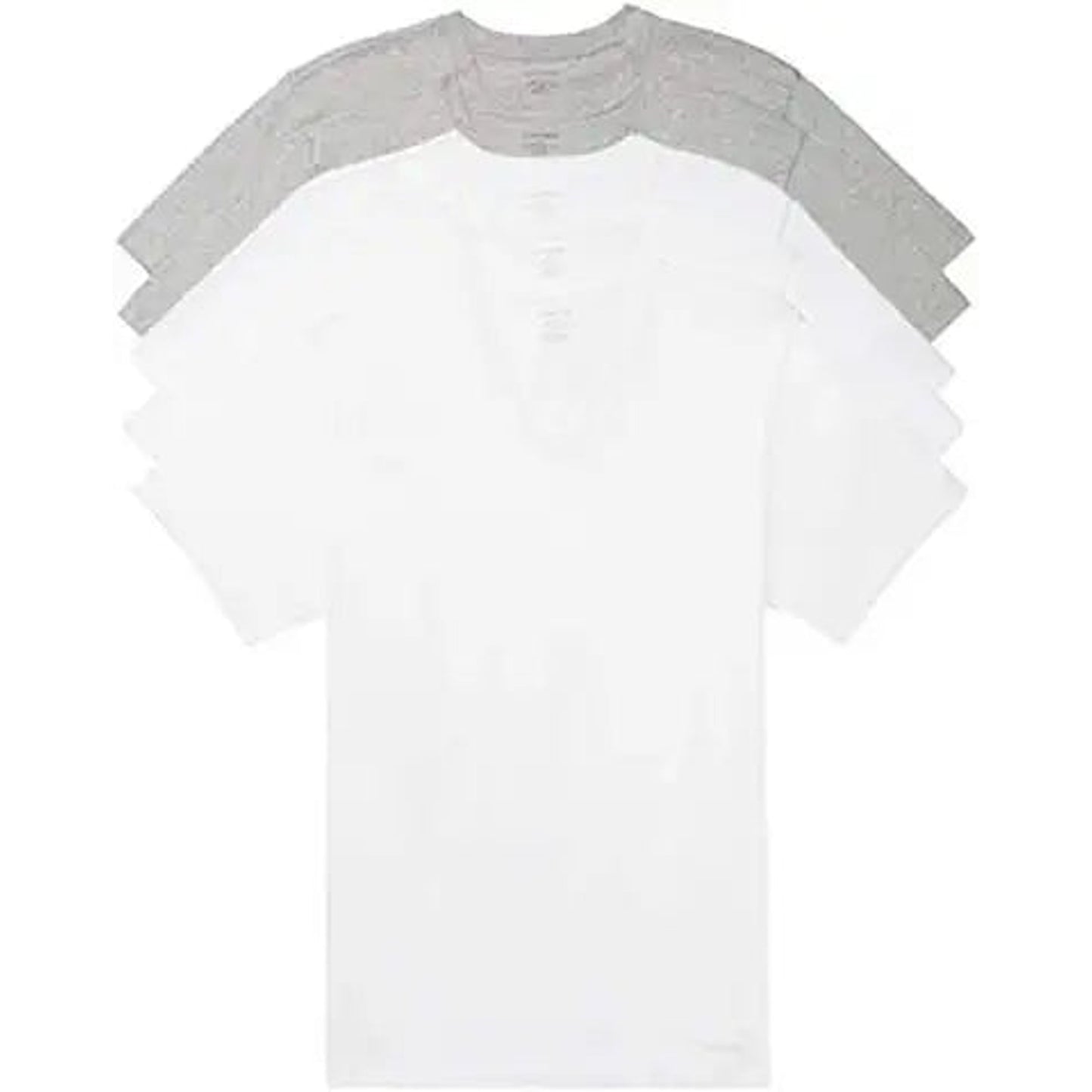 Calvin Klein mens 100% Cotton T-Shirt Packs 5 BLACK - SHORT SLEEVE SLIM FIT VNECK L