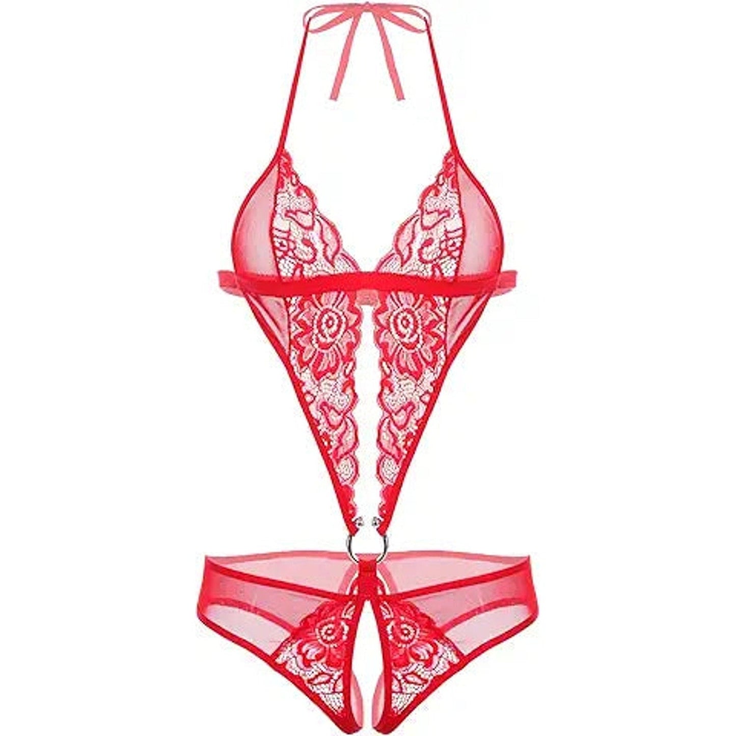 Avidlove Teddy Lingerie for Women One Piece Deep V Lingerie Lace Teddy Babydoll