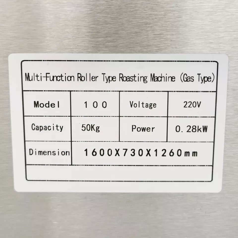 Commercial electric Heated Stir-frying Machine 50kg 220V Coffee Bean Nut Roaster