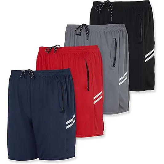 4 Pack: Men's Big & Tall King Size Heavyweight 7 Inch Inseam Active Athletic Running Quick