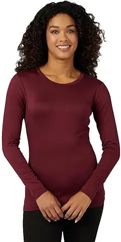 32 Degrees Heat Women's Lightweight Crew Baselayer Top | Form Fitting | Long Sleeve | 4-Wa