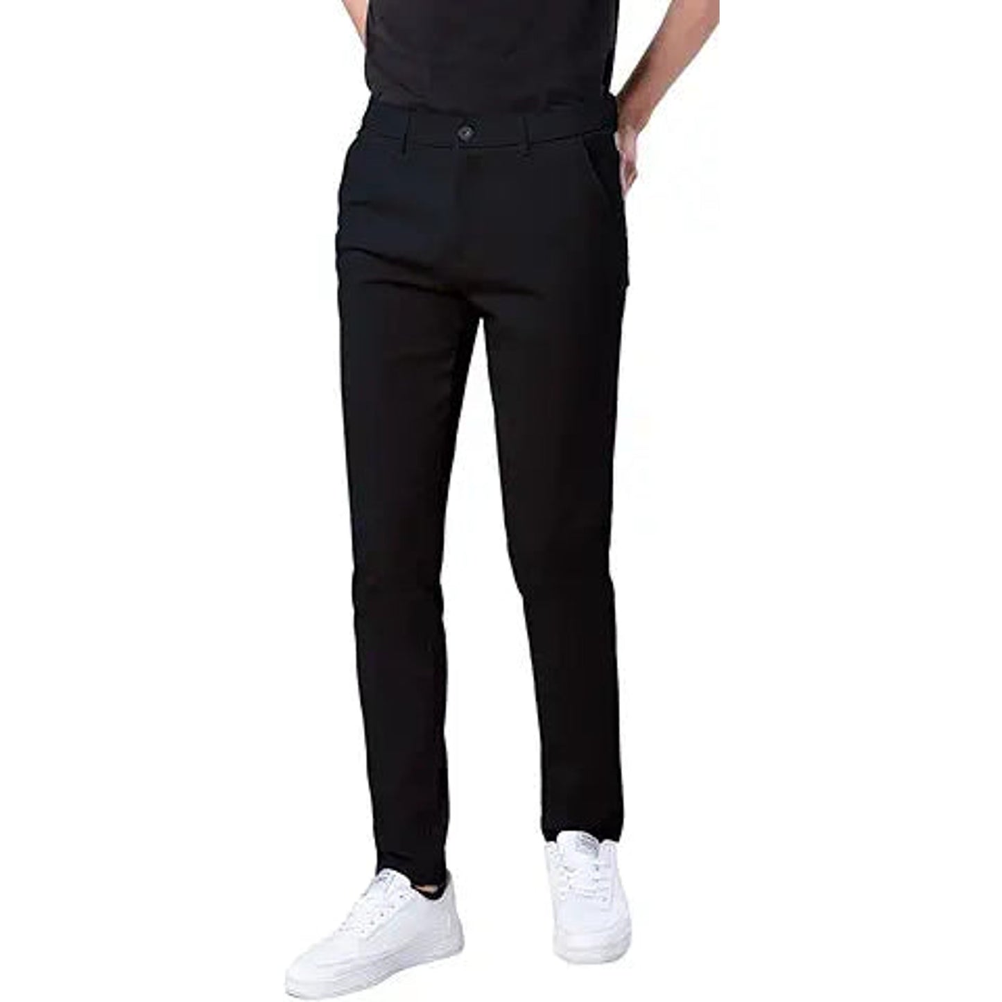 Plaid&Plain Men's Skinny Stretchy Khaki Pants Colored Pants Slim Fit Slacks Tapered Trouse