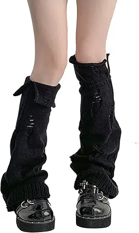 SherryDC Womens Y2k Knit Leg Warmers Harajuku Japanese Long Boot Socks Kawaii Lolita Winte
