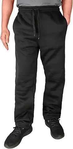 Zerenfy Fleece Lined Mens Sweatpant Basic Baggy Athletic Running Drawstring Open Bottom Wo