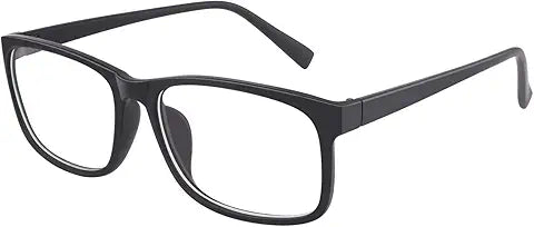 GQUEEN Fake Clear Glasses Non Prescription Glasses Eyeglasses Rectangular Frame Matte Blac