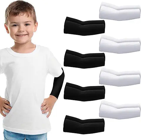 Zhanmai 8 Pairs Arm Sleeves for Kids Child Toddlers Sport Sleeve Arm Kids Arm Sleeves for