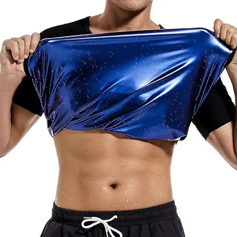 Sauna Shirt for Men,Short Sleeve Sweat Suit for Men,Mens Sweat Compression T-Shirt Top for