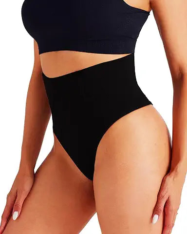 Lojuhaa Tummy Control Thongs for Women Seamless Shapewear High Waisted Body Shaper Underwe