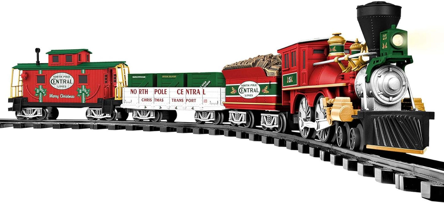 Lionel North Pole Central Ready-to-Play Freight Set, Battery-powered Model Train Set with Remote