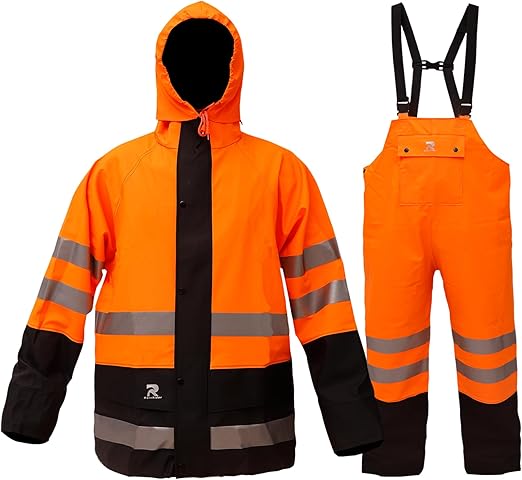 RainRider Rain Suits Waterproof for Men & Women Heavy Duty Rain Gear High Visibility Refle