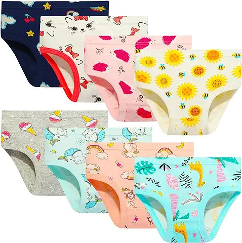 NEIYISHE Girls' Cotton Brief Breathable Toddler Panties Kids Assorted Underwears size 2-3T