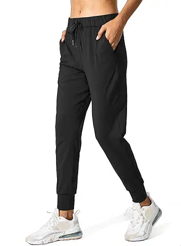 SANTINY Women's Joggers Pants Pockets Drawstring Running Sweatpants for Women Lounge Worko