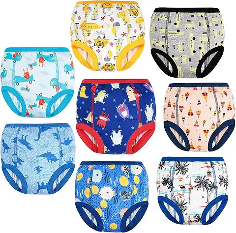 MooMoo Baby Training Underwear for Boys and Girls Absorbent Toddler Training Pants Cotton