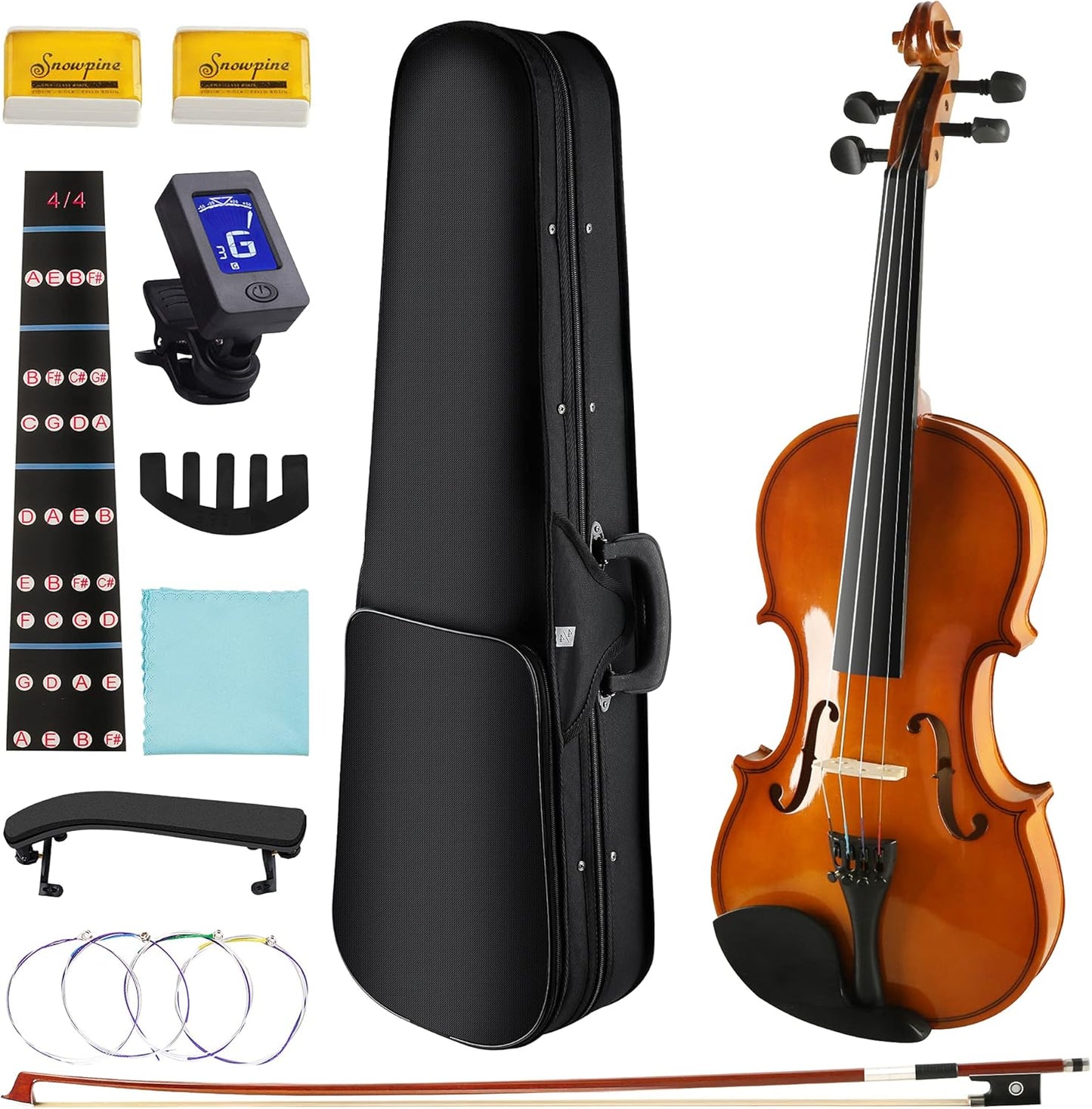 DEBEIJIN Adults Kids Violin - Premium Violin for Kids Beginners - Ready To Play 4/4 Violin - Handcrafted Student Beginner Violin