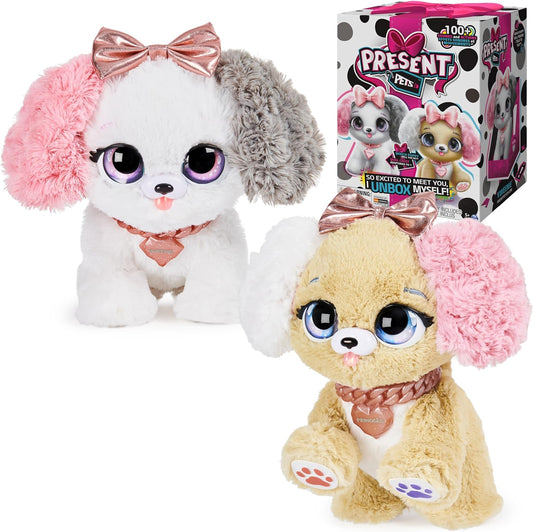 Present Pets, Fancy Puppy Interactive Surprise Plush Toy Pet with Over 100 Sounds & Actions (Style May Vary), Girls Gifts, Kids Toys for Girls