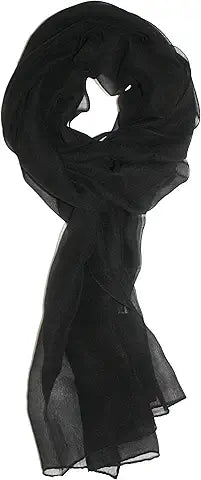 Ted and Jack - Solid Silk Lightweight Accent Scarf in Jet Black