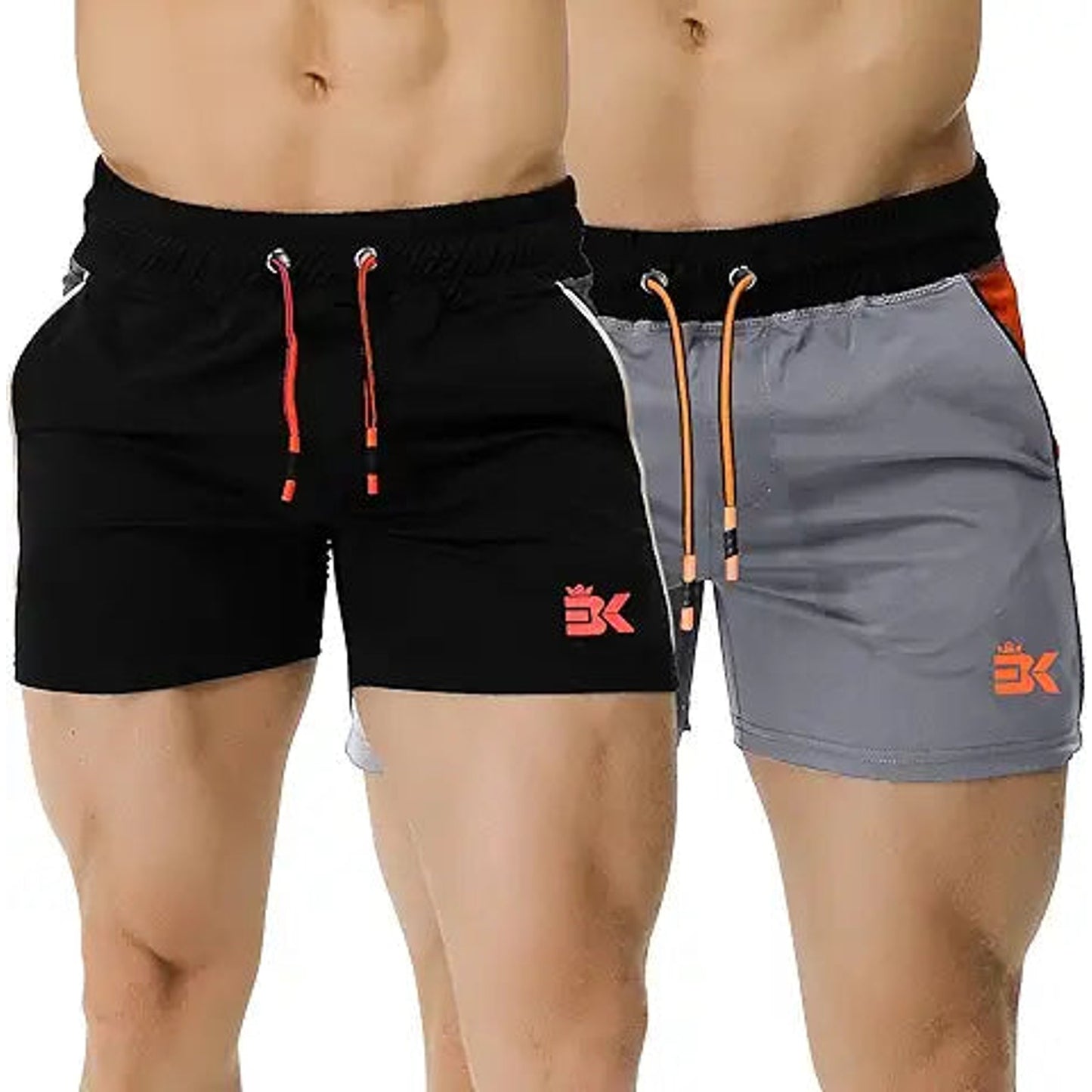 BROKIG Men's 5" Gym Bodybuilding Shorts Running Workout Lightweight Shorts Elastic Waistba