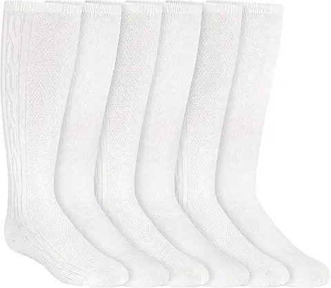 4 Pairs Girls Knee High Socks Cotton Knit Over Craft Thigh High Socks for Baby Toddler Sch