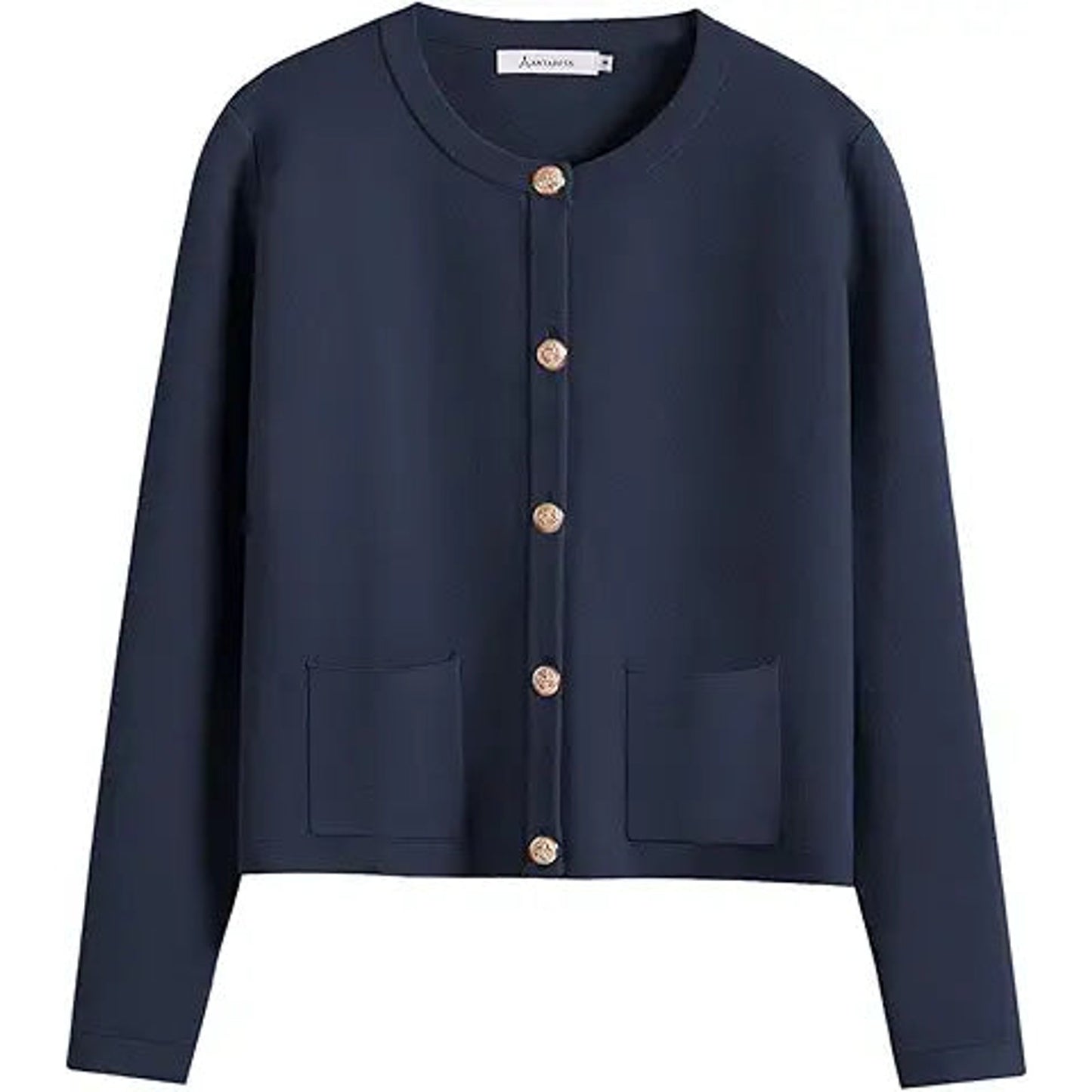 ANRABESS Women Striped Cardigan Sweaters Button Down Cropped Knit Lady Jackets Coat 2025 F