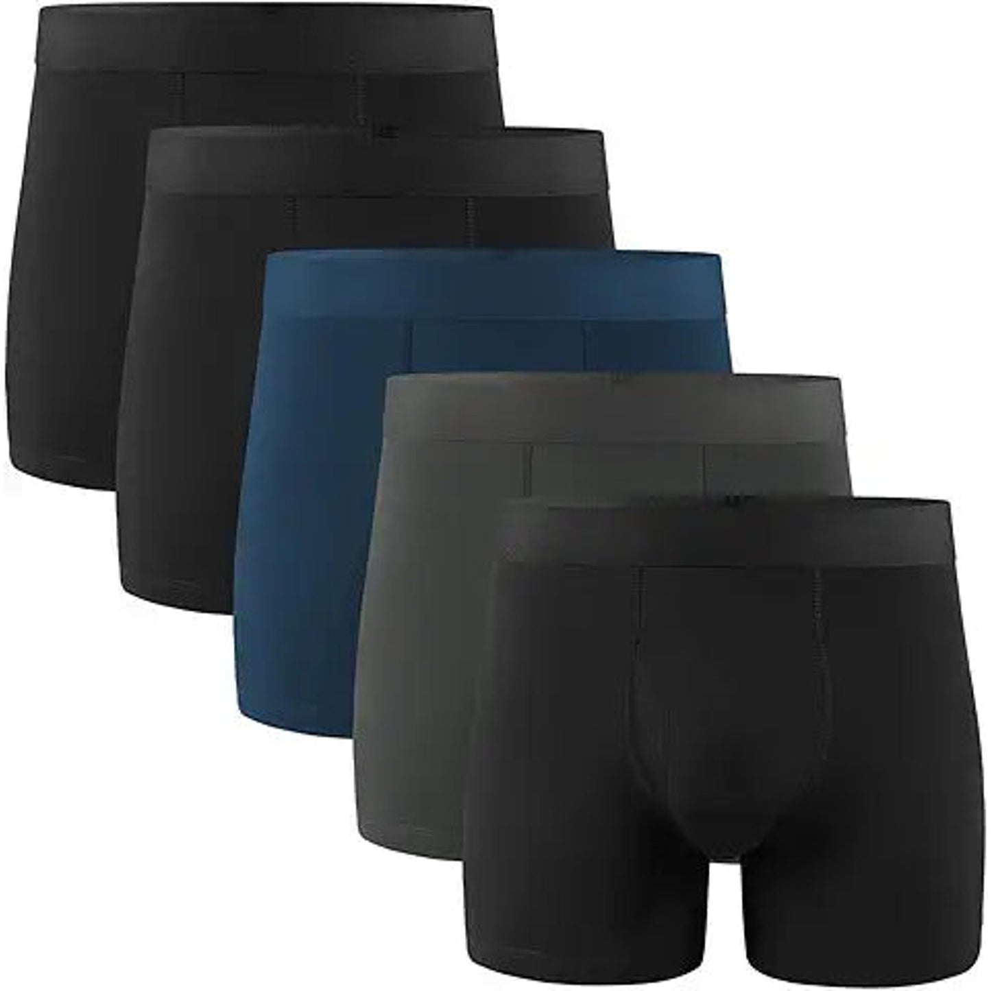 5Mayi Men's Underwear Boxer Briefs Rayon Regular Long Boxer Briefs Underwear Men Pack M