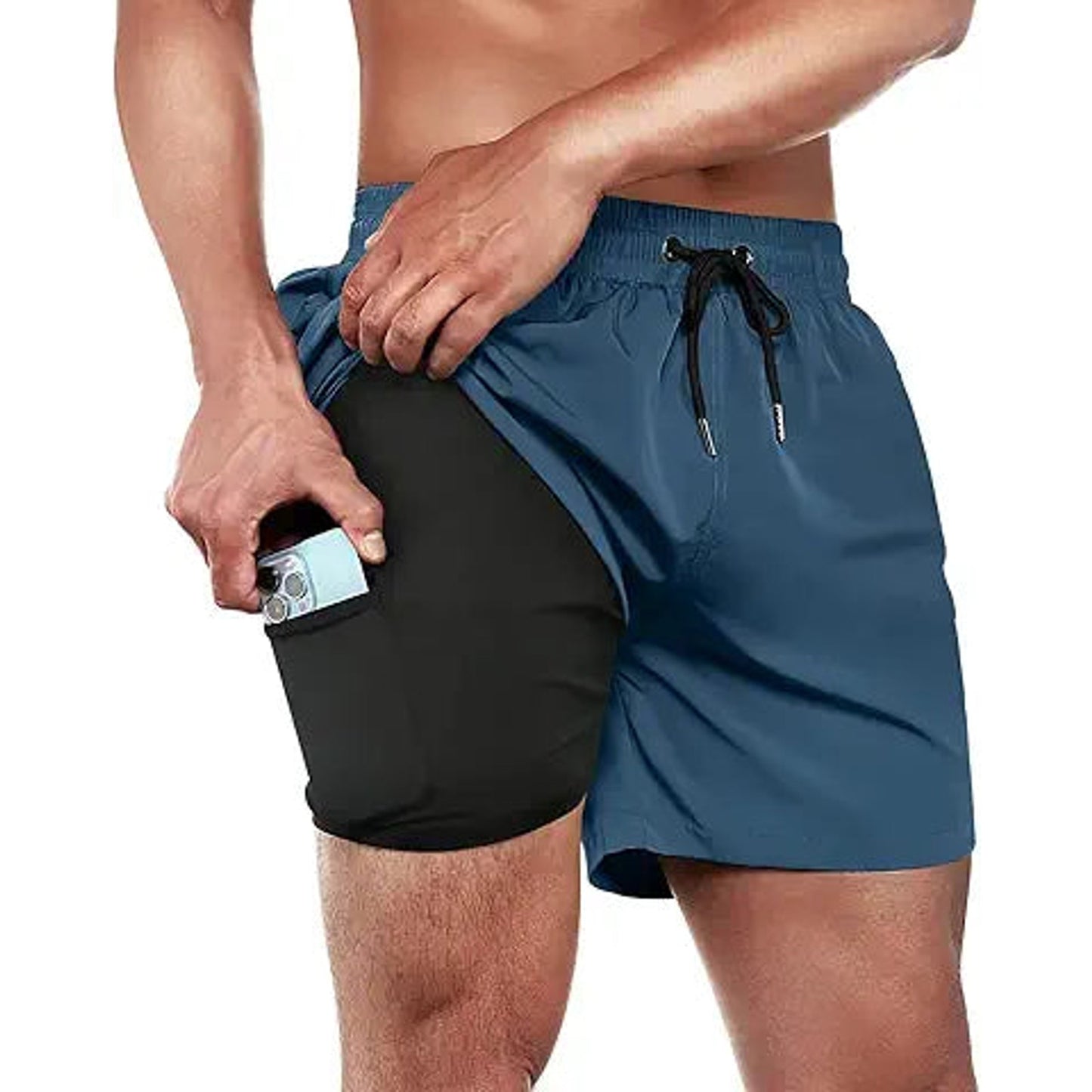 BRISIRA Mens Swim Trunks Swim Shorts Quick Dry 5 inch Inseam Beach Shorts with Compression