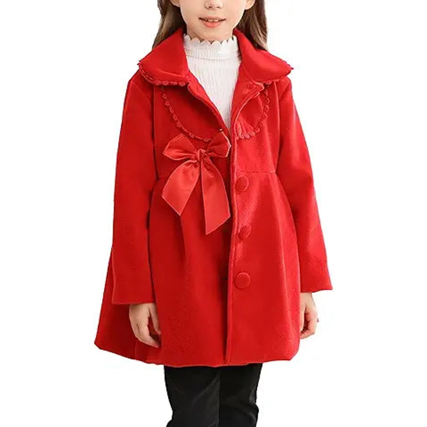 Camidy 2-7T Toddler Girls Trench Coat Windbreaker Winter Warm Jacket Overcoat Cloak (7-8 Y
