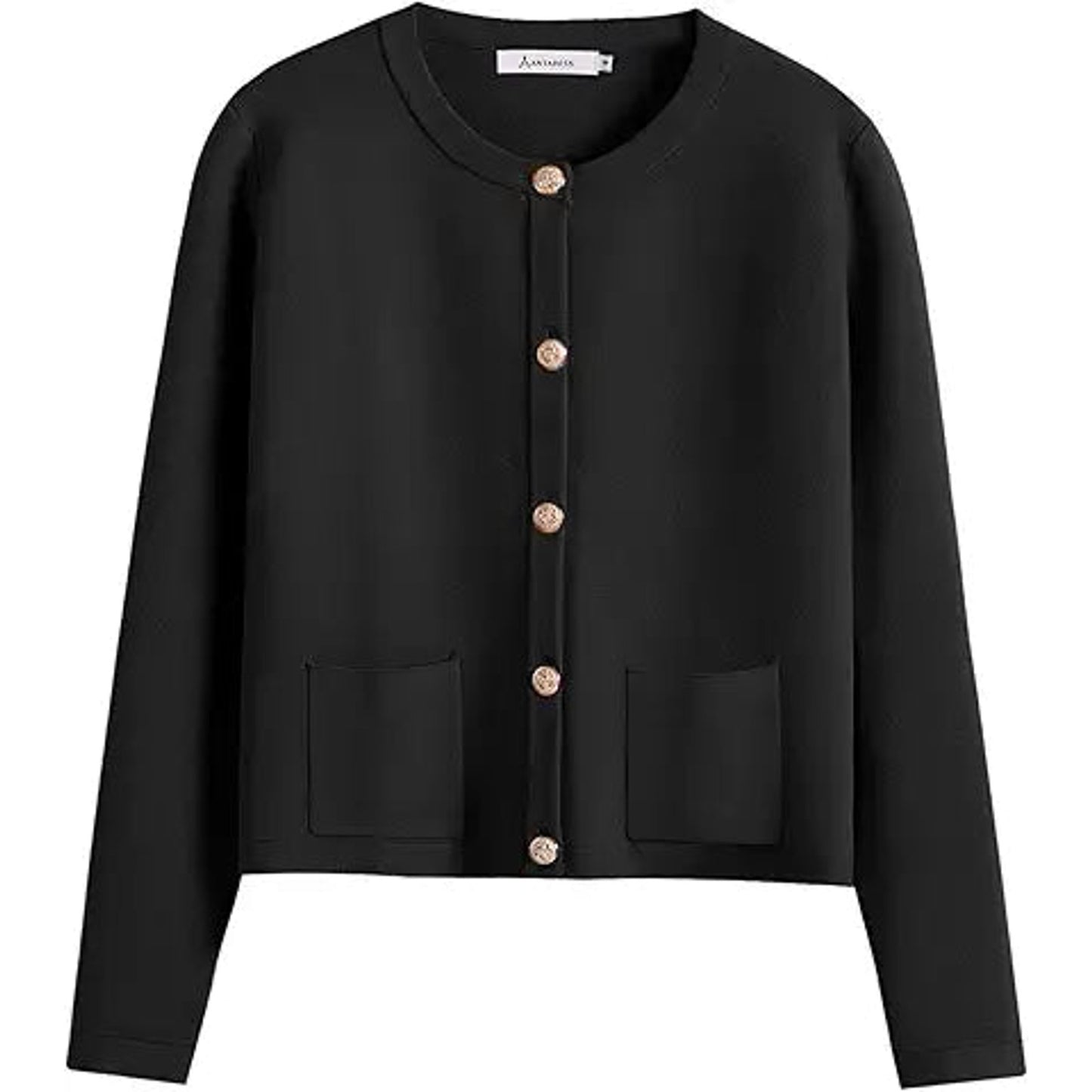 ANRABESS Women Striped Cardigan Sweaters Button Down Cropped Knit Lady Jackets Coat 2025 F