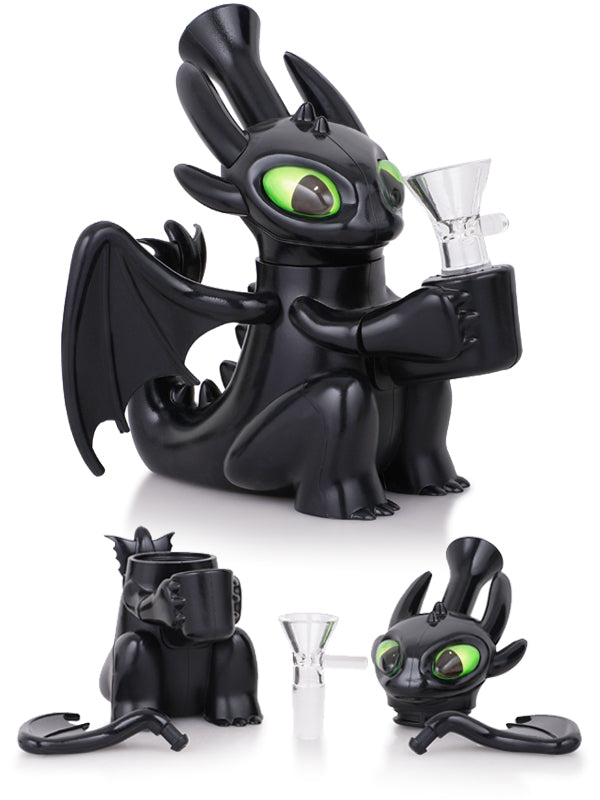 Thick Silicone Detachable Unbreakable Black Dragon Bong